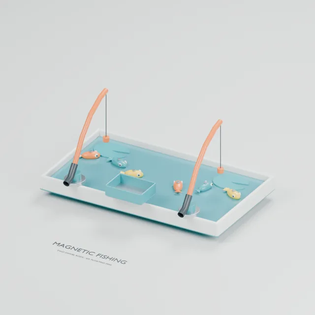 Magnetic Fishing water table concept, perspective render