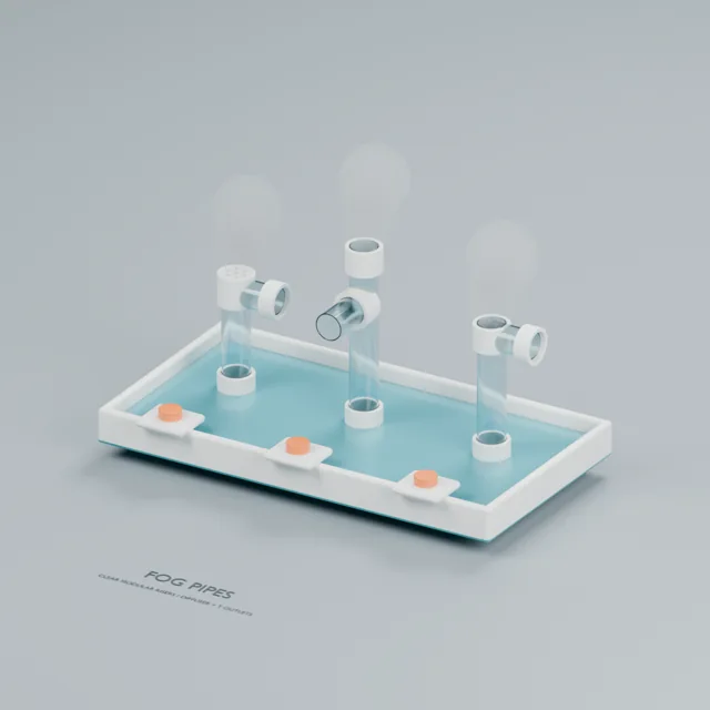 Fog Pipes water table concept, perspective render