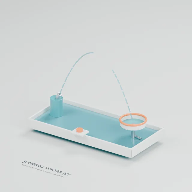 Jumping Water Jet water table concept, perspective render