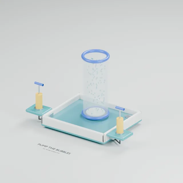 Pump the Bubbles water table concept, perspective render