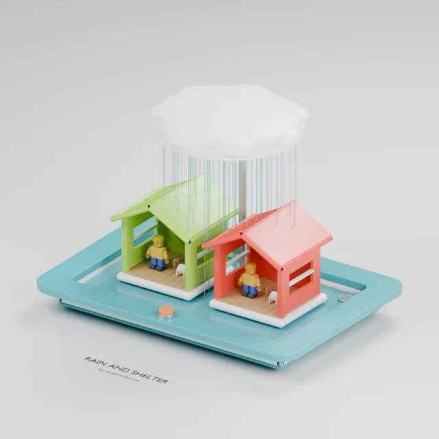 Rain & Shelter water table concept, perspective render