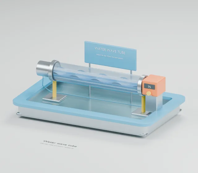 Water Wave Tube water table concept, perspective render
